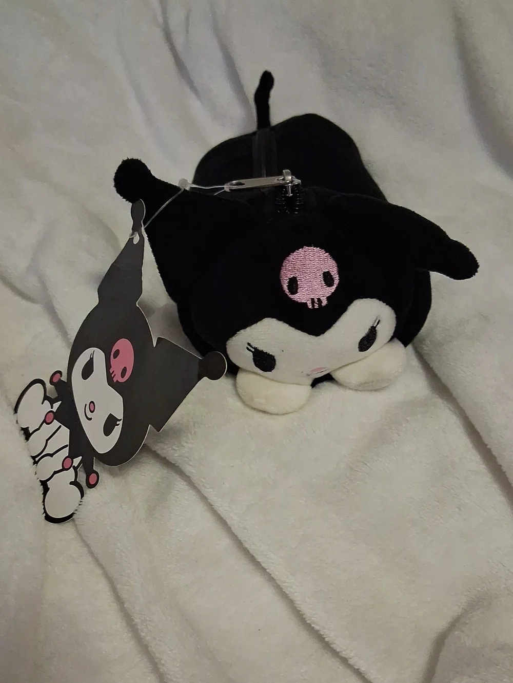 Hello Kitty Kuromi Plush Coin Pouch in Black, Pink, White